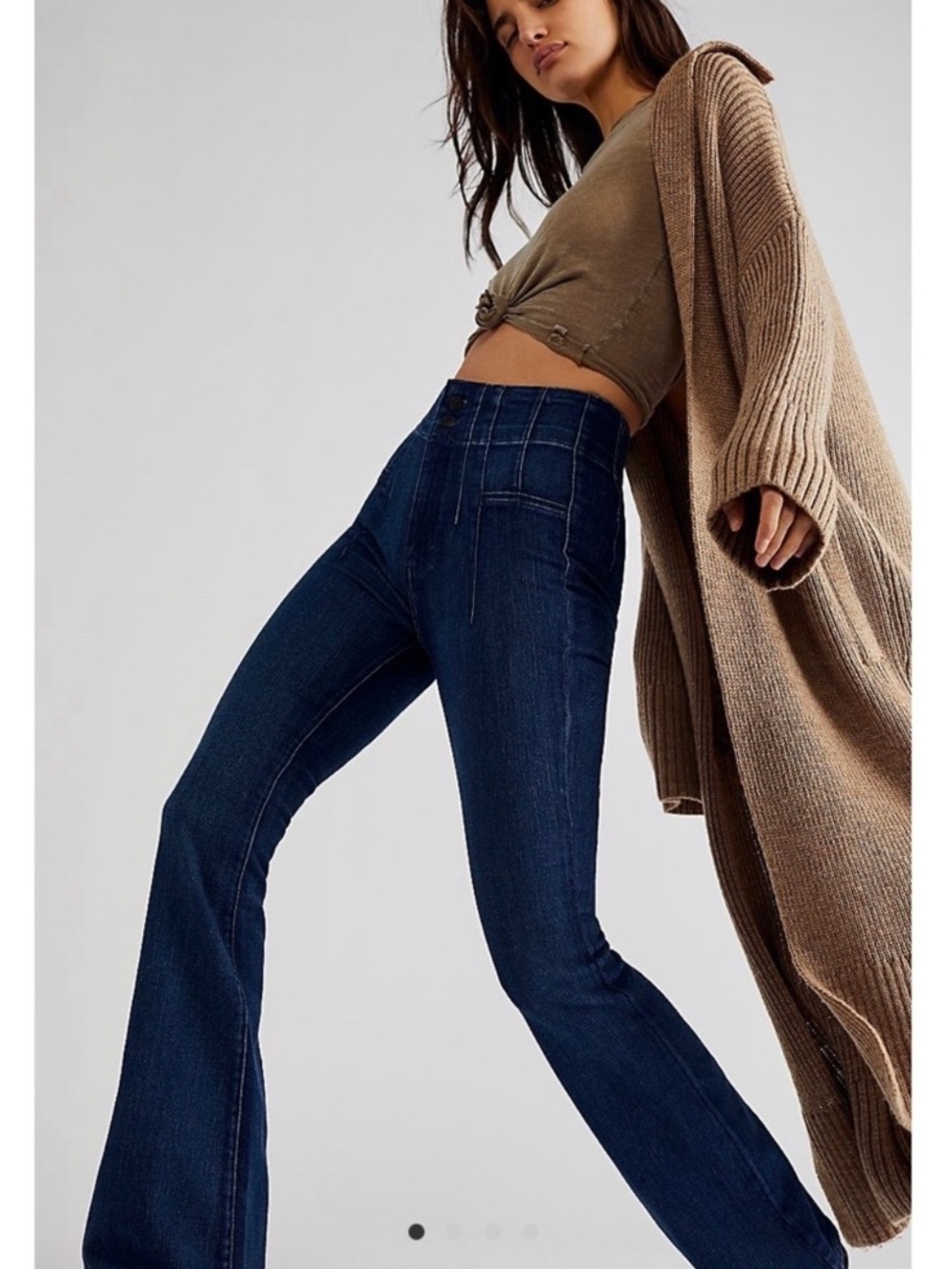 NWT Free People Jayde Flare Jeans Dark Blue Tulsa 24